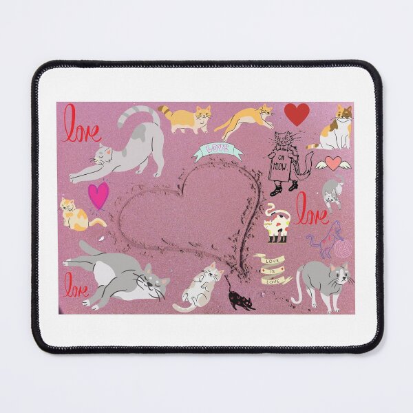 Item preview, Cats Love Meow in Pink designed and sold by Mamta Thakkar.