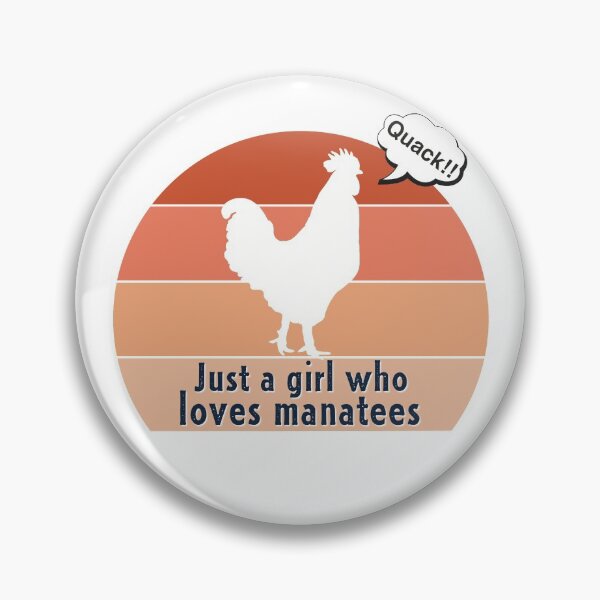 Item preview, Just a Girl Who Loves Manatees - Rooster Quacking, orange background  designed and sold by FlorenciaBliss.