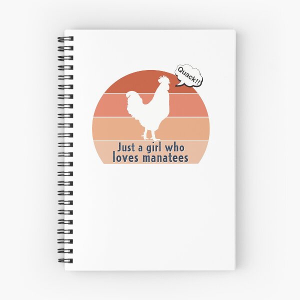 Item preview, Just a Girl Who Loves Manatees - Rooster Quacking, orange background  designed and sold by FlorenciaBliss.