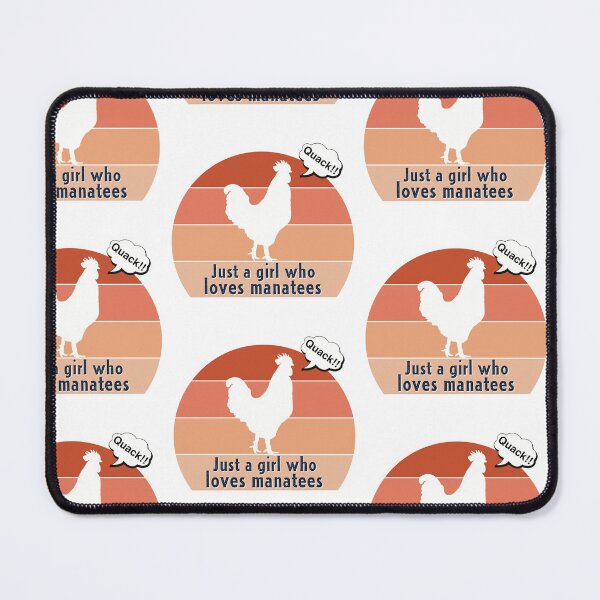 Item preview, Just a Girl Who Loves Manatees - Rooster Quacking, orange background  designed and sold by FlorenciaBliss.