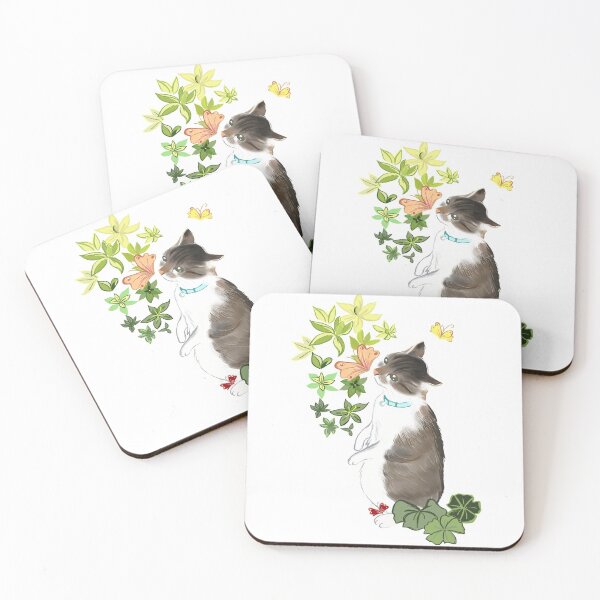 Item preview, Cute cat with flowers  designed and sold by Dearlinh.