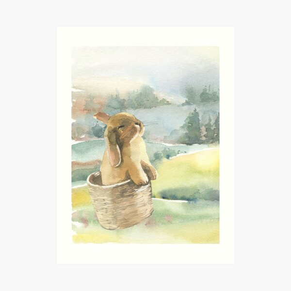 Kaninchen im Wald Kunstdruck
