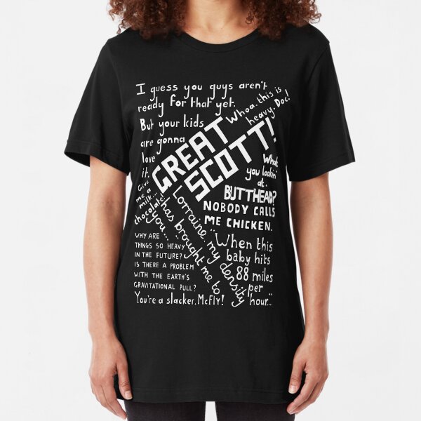 Back to the Future Quotes Slim Fit T-Shirt