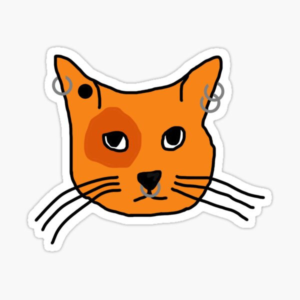 punk-cat-with-piercings-sticker-for-sale-by-ruthiewdoodles-redbubble