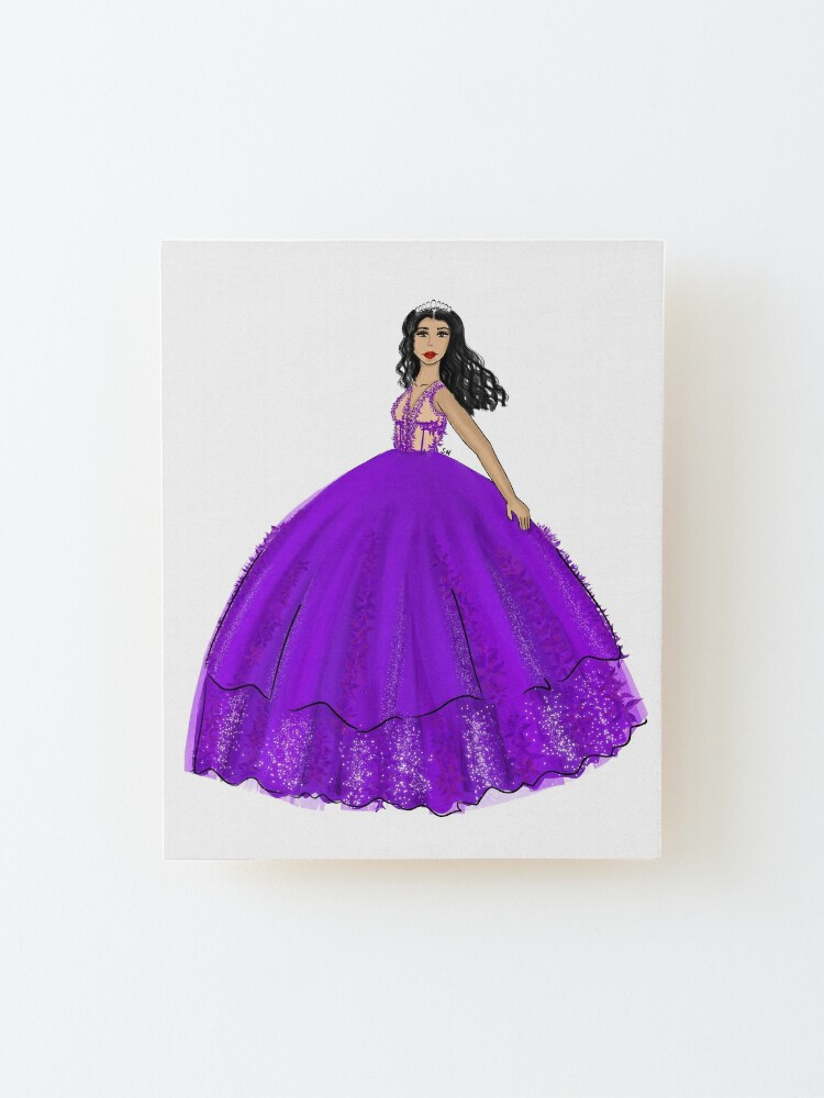 Lámina montada de Vestido de quinceañera Ilustración moda» de SMillustrations | Redbubble