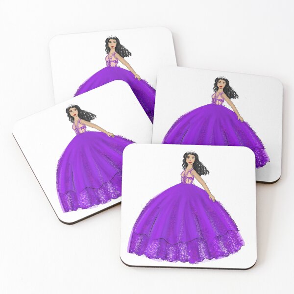 Item preview, Purple Ball Gown Quinceañera Dress Fashion Illustration designed and sold by SMillustrations.