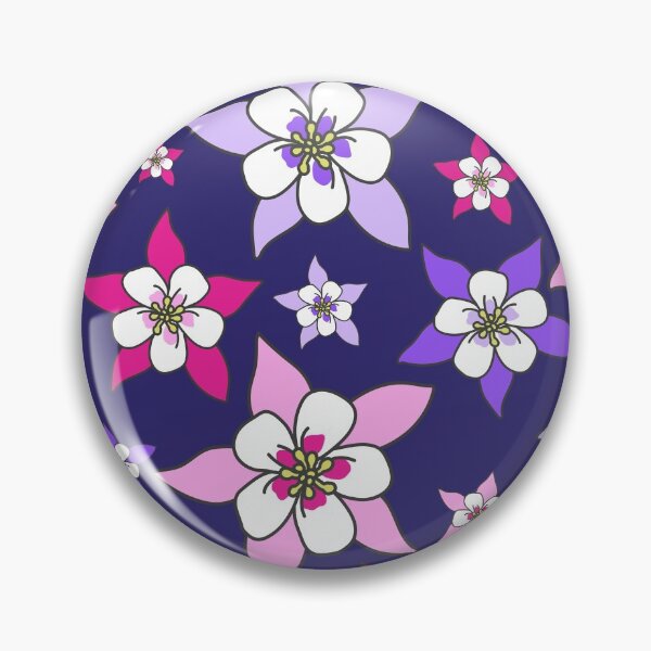 Item preview, Columbine Flower Dark Blue Pattern designed and sold by thecooltable.