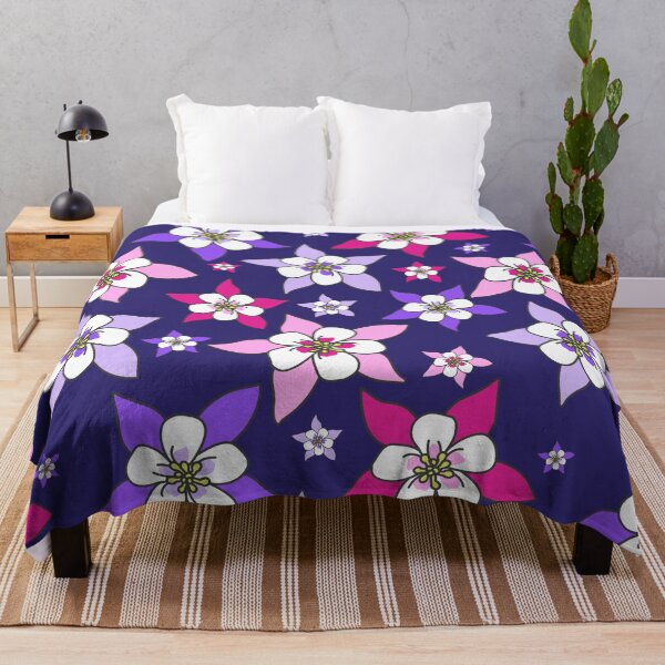 Item preview, Columbine Flower Dark Blue Pattern designed and sold by thecooltable.