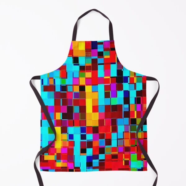 Item preview, graphic design geometric pixel square pattern abstract background in red blue pink designed and sold by Mrvell.
