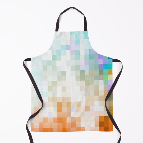 Item preview, graphic design geometric pixel square pattern abstract background in orange blue purple designed and sold by Mrvell.