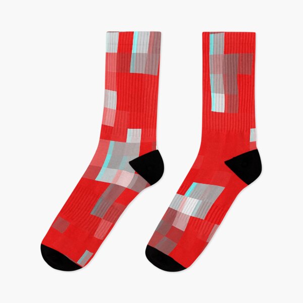 Item preview, graphic design geometric pixel square pattern abstract background in red blue designed and sold by Mrvell.