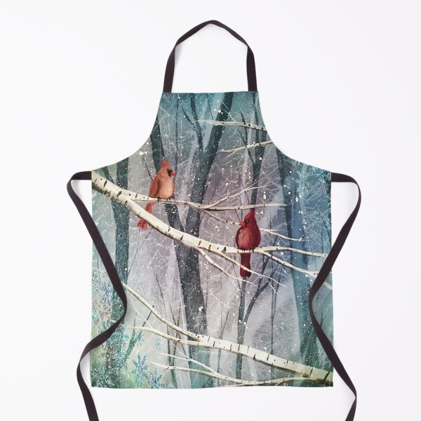 Item preview, Snowy Cardinals on Birch Branches designed and sold by SistersInArtN.