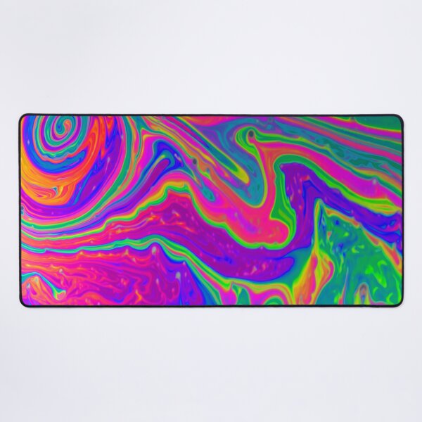 Rainbow Vortex Soap Bubble Art Desk Mat