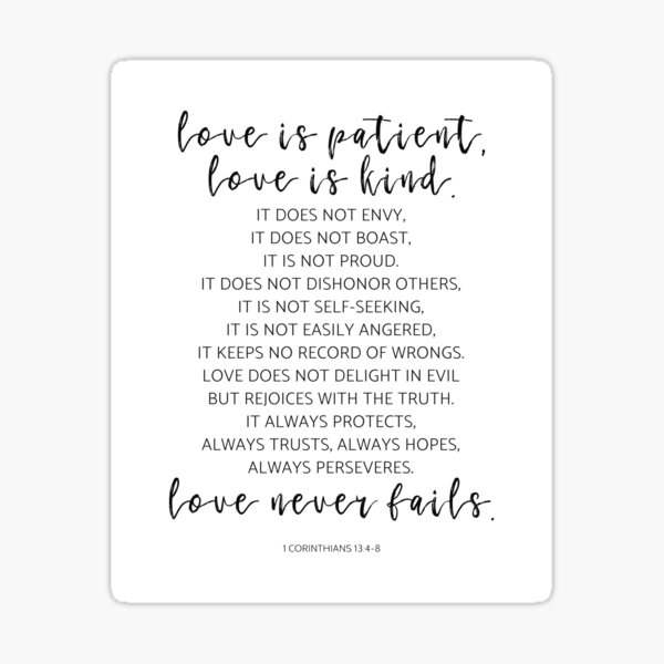 Item preview, Love Is Patient, Love Is Kind, 1 Corinthians 13:4-8. Bible Verse, Wedding Decor, Wedding Gift designed and sold by aenaonartwork.