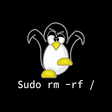 Artwork thumbnail, Tux Linux Penguin Sudo Rm Rf Programmer Developer Hacker by tanalan