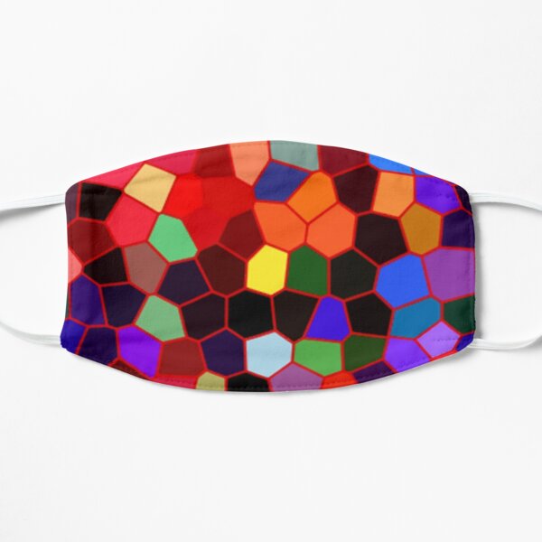 Honeycomb Dark Rainbow Flat Mask