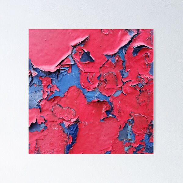 Red and Blue Urban Abstract Poster