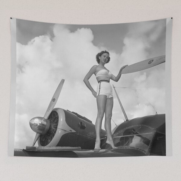 Item preview, Beauty queen Marcia Valibus on amphibious Grumman Goose 1954 designed and sold by Lowtech.