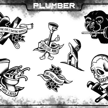 Artwork thumbnail, Plumber tattoo flashsheet by Localnonunion