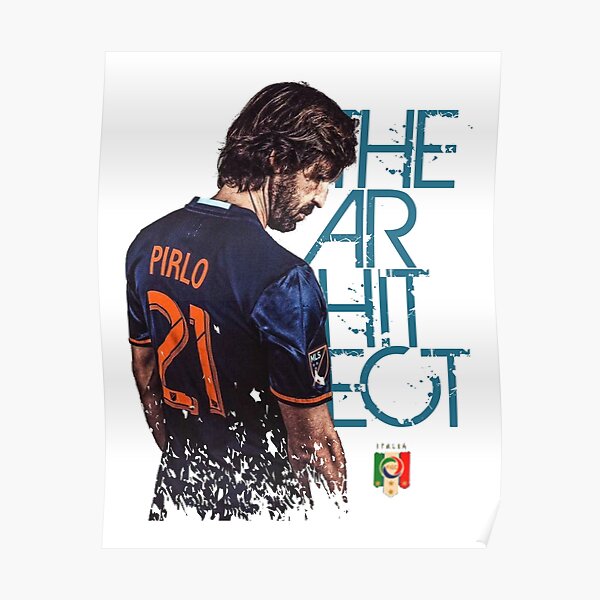 Andrea Pirlo Shirt Poster Italy 2006 Retro Artwork -   Denmark