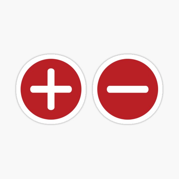Plus and Minus Sticker