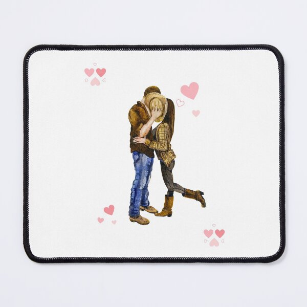 Item preview, COWGIRL/COWBOY KISS BEHIND THE HAT, WITH PINK HEARTS designed and sold by wildwhimsical.