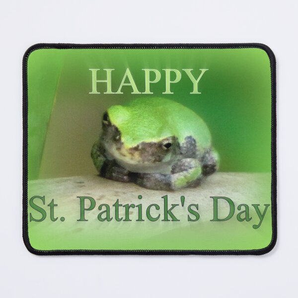 Item preview, Happy St Patrick's Day - frog wearing the green designed and sold by Jean Gregory Evans.