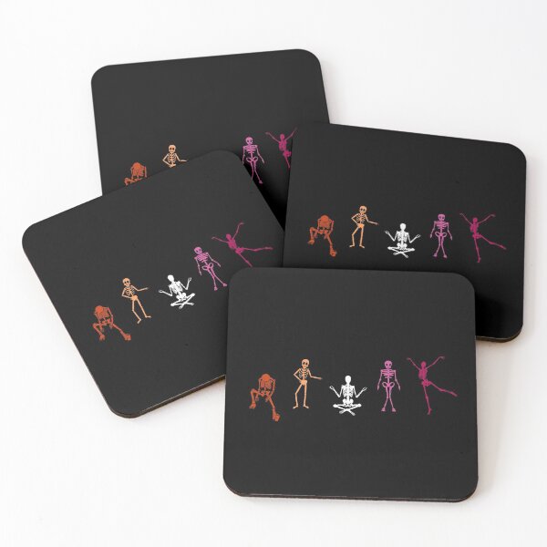 Aperçu de l'œuvre Squelettes d'Halloween. Fierté lesbienne créée et vendue par Subtle Pride Shop.