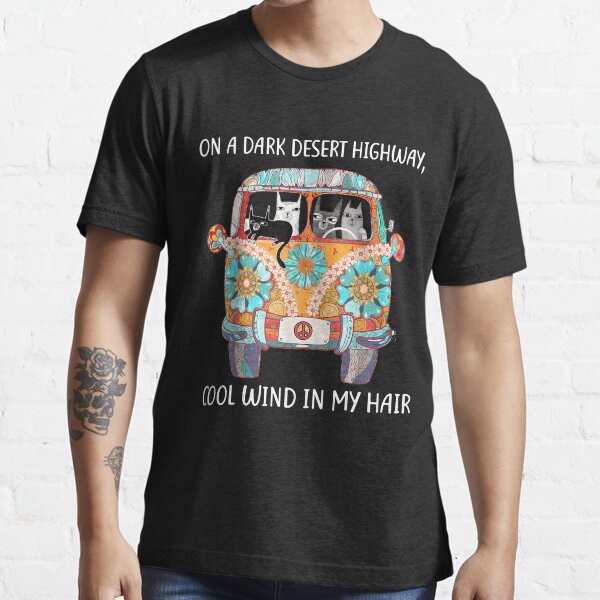 On a dark desert shop highway cat t shirt