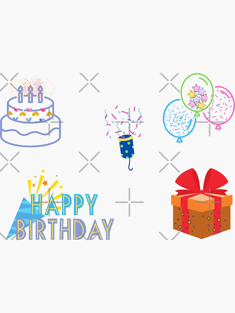 Thumbnail 3 of 3, Sticker, stickers happy birthday color designed and sold by pame360.