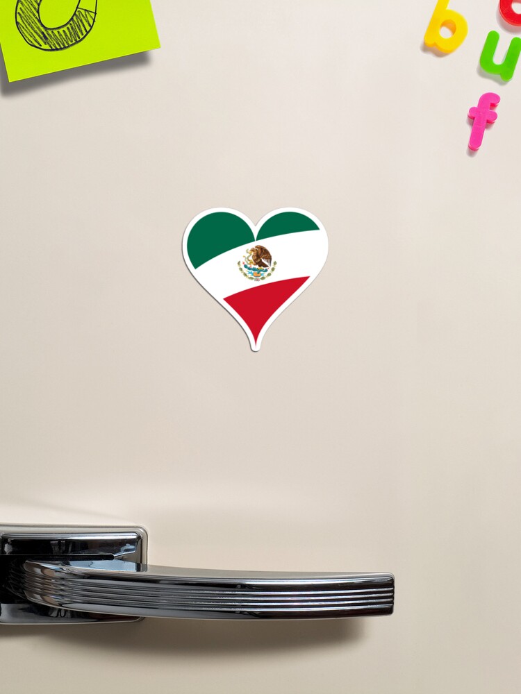 Mexico Flag Heart Magnet for Sale by limitlezz