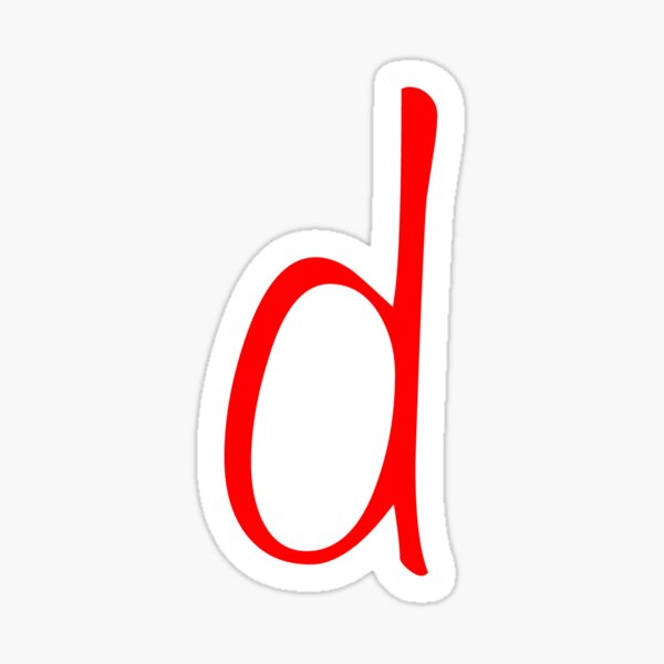 Premium Vector  Red and black lowercase italic letter d icon