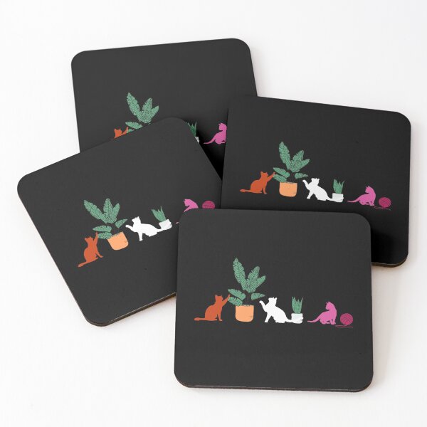 Aperçu de l'œuvre Chats et plantes lesbiennes. Fierté lesbienne créée et vendue par Subtle Pride Shop.