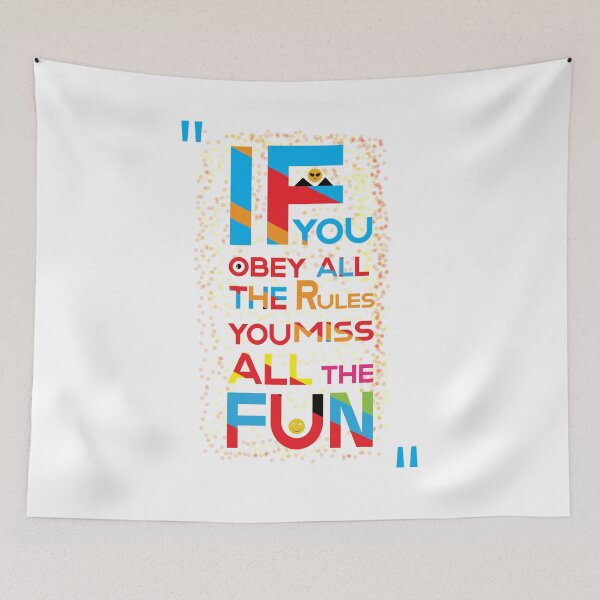 Item preview, if you obey all the rules you miss all the fun quotation typography lettering t-shirt  designed and sold by KARTICK DUTTA.