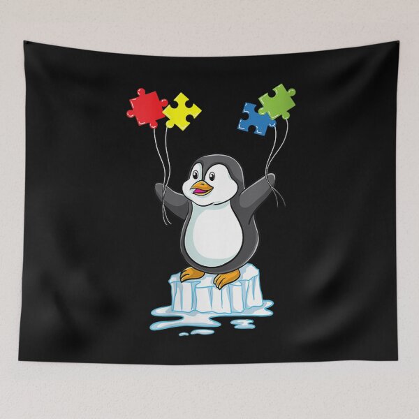 Item preview, Womens Penguin with Autism Puzzle Piece Autism Awareness Gift  designed and sold by HeulwenShop.
