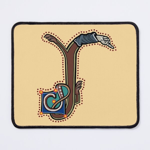 Item preview, Letter J Manicule W 14C Maastricht Psalter parody designed and sold by Donnahuntriss.