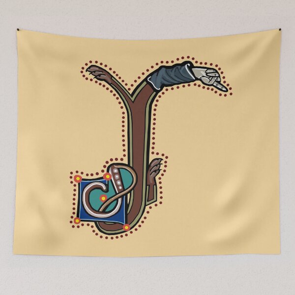 Item preview, Letter J Manicule W 14C Maastricht Psalter parody  designed and sold by Donnahuntriss.
