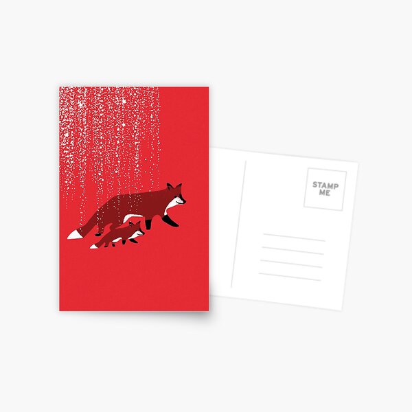 Fox mom and baby Postcard