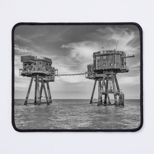 Item preview, Red Sands Sea Forts BW designed and sold by manateevoyager.