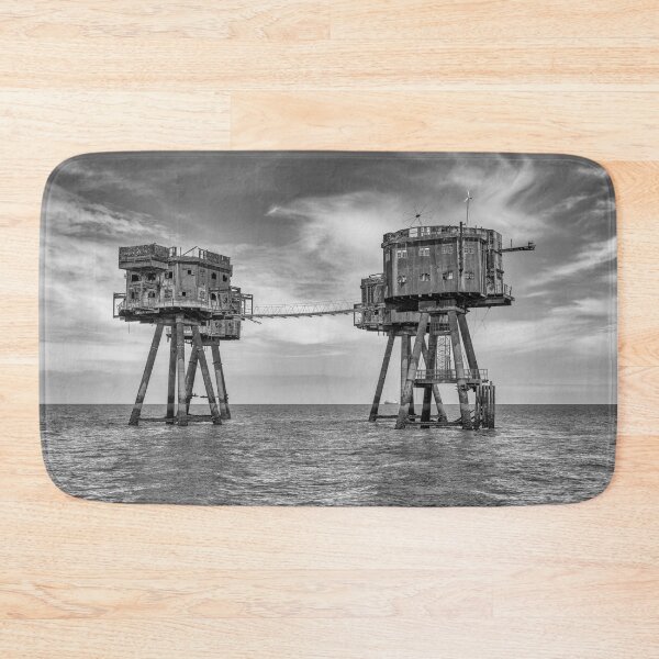 Item preview, Red Sands Sea Forts BW designed and sold by manateevoyager.