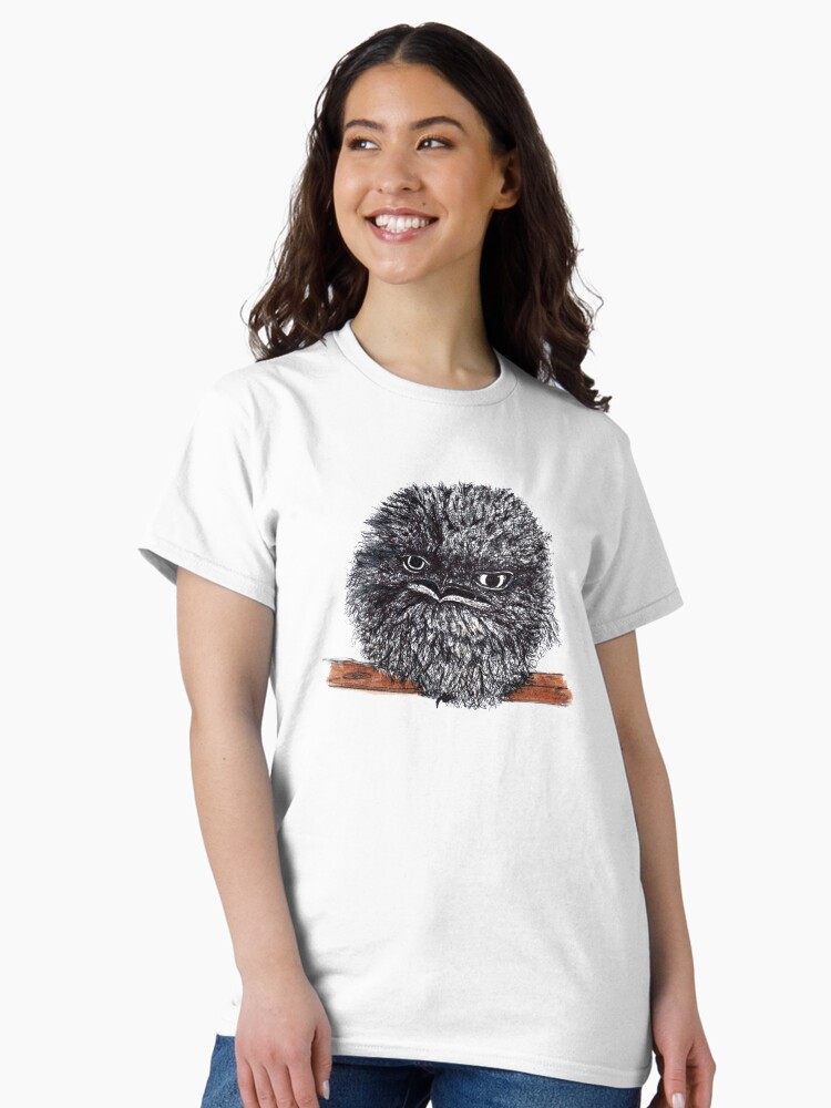 Thumbnail 2 of 7, Classic T-Shirt, Rocky the Tawny Frogmouth designed and sold by Wildcard-Sue.