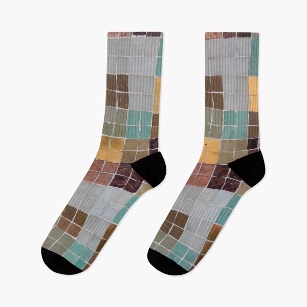 Item preview, Teal Grey Brown Gold Geometric Tiles Pattern designed and sold by LashCreations.
