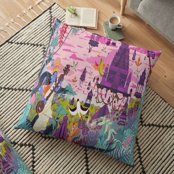 THE VILLAGE CULTURE POPOLATION POSTER Floor Pillow