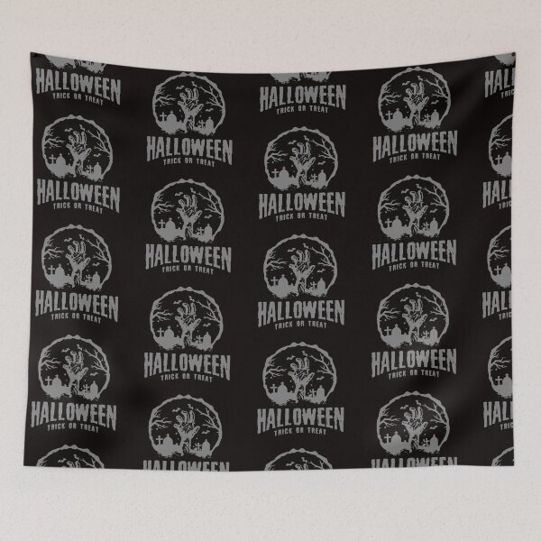 Item preview, Monochrome Vintage Halloween - Trick or Treat Rising Dead Grey designed and sold by WearWolfDesigns.