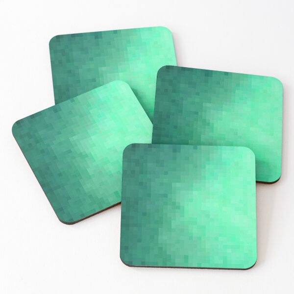 Item preview, graphic design geometric pixel square pattern abstract background in green designed and sold by Mrvell.