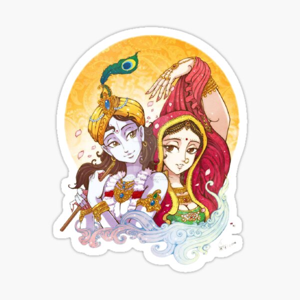 Radha Krishna Art Stickers for Sale | Redbubble Radha Krishna Art Stickers for Sale | Redbubble