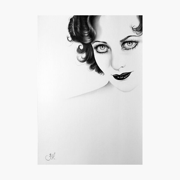 Item preview, Joan Crawford Minimal Portrait designed and sold by IleanaHunterArt.