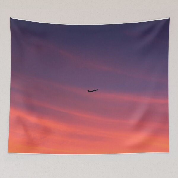 Item preview, Airplane Silhouette Fiery Sunset Sky designed and sold by VAFS.