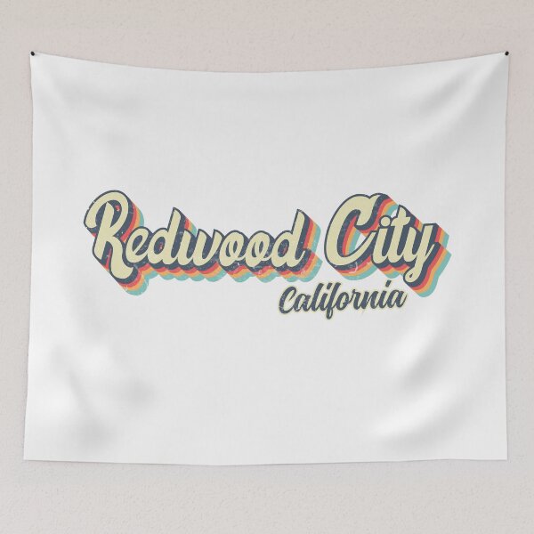 Item preview, Redwood City California Retro Vintage 70s rainbow designed and sold by Teelogic.