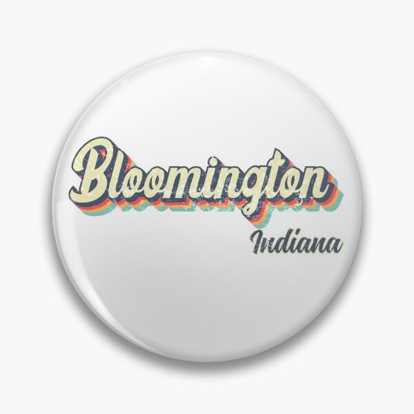 Artikelvorschau, Bloomington City Indiana Retro Vintage 70er Jahre Regenbogen entworfen und verkauft von Teelogic.